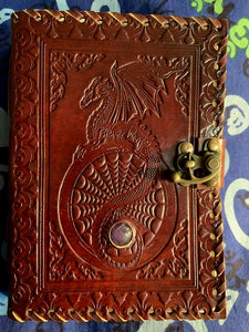 Leather Journal 5 x 7 Cat/Owl/Dragon/Create