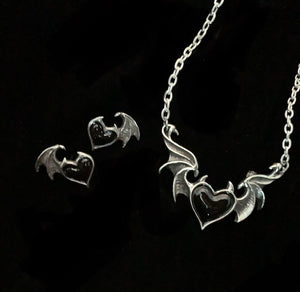 Black Soul Necklace & Earrings Set