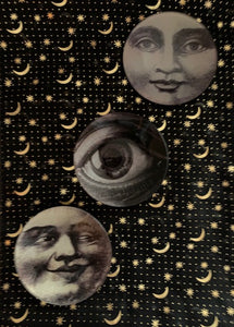 Man in the Moon Face Set of 3 Glass Trays